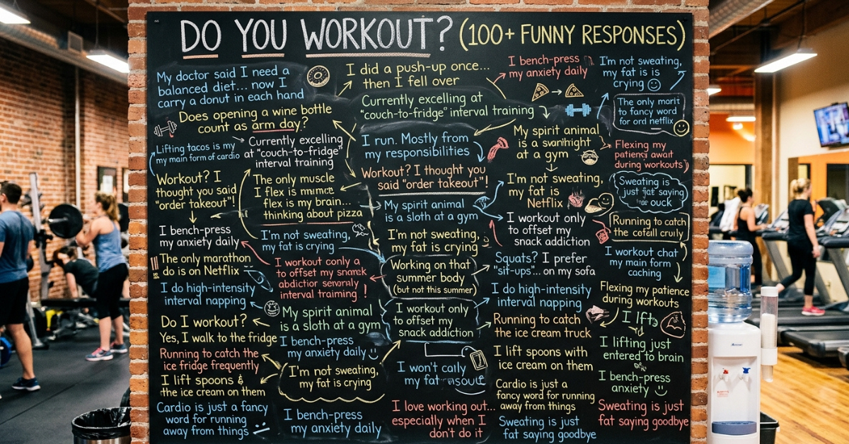 100+ Funny Responses to Do You Workout