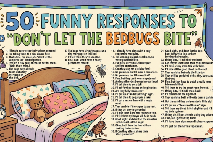 50 Funny Responses to Don’t Let the Bedbugs Bite