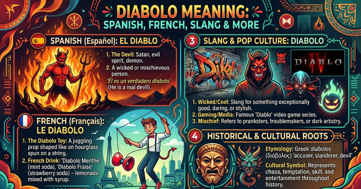 Diabolo Meaning: Spanish, French, Slang & More