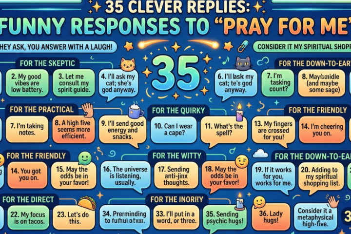 Funny Responses to Pray for Me 35 Clever Replies