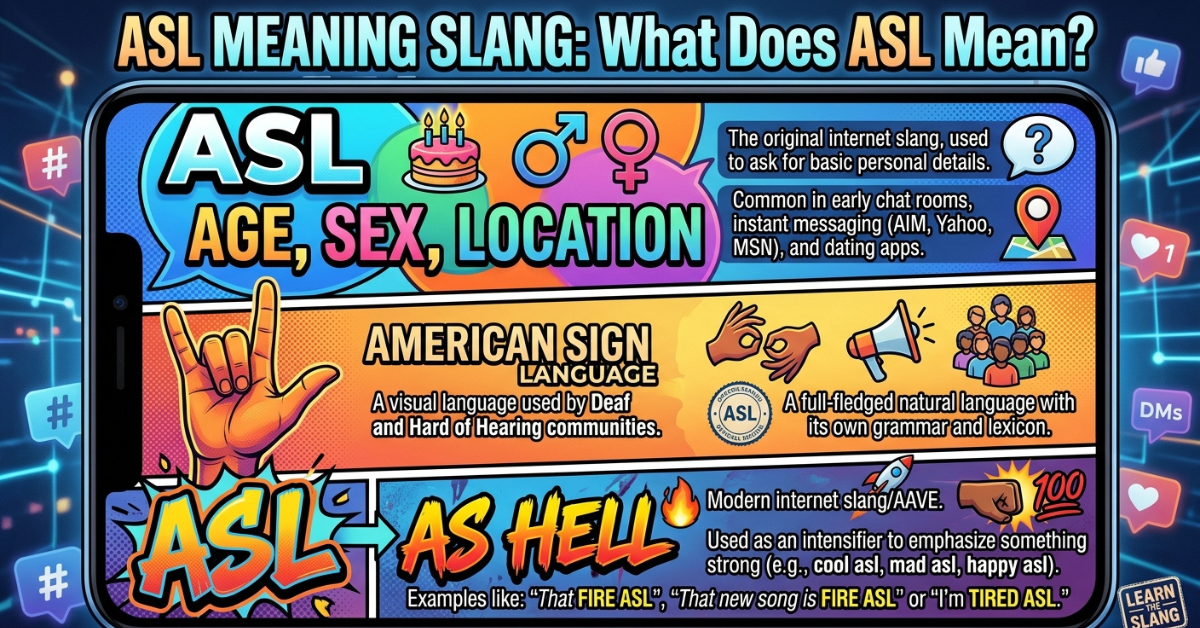 ASL Meaning Slang: What Does ASL Mean?
