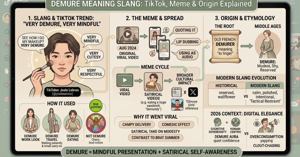 Demure Meaning Slang: TikTok, Meme & Origin Explained