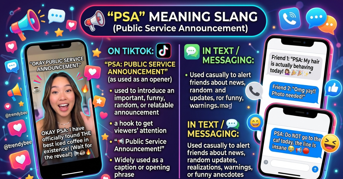 PSA Meaning Slang: What Does PSA Mean on TikTok and Text?