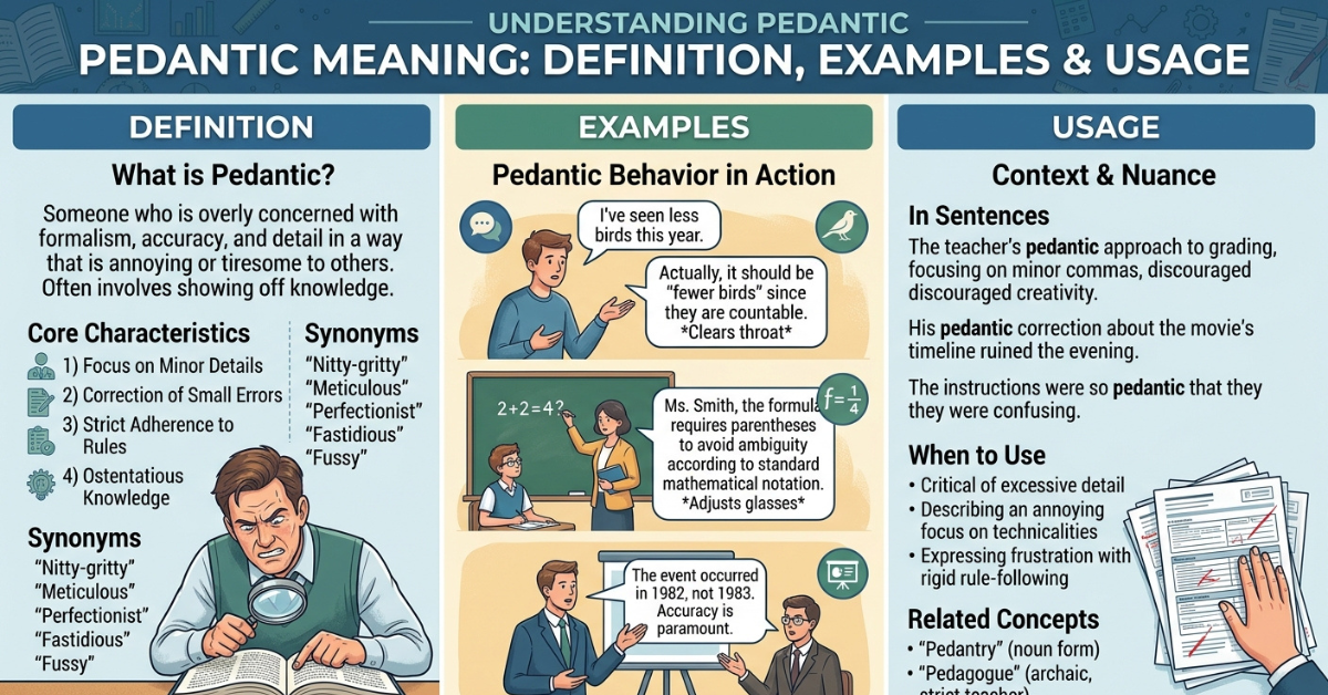 Pedantic Meaning: Definition, Examples & Usage